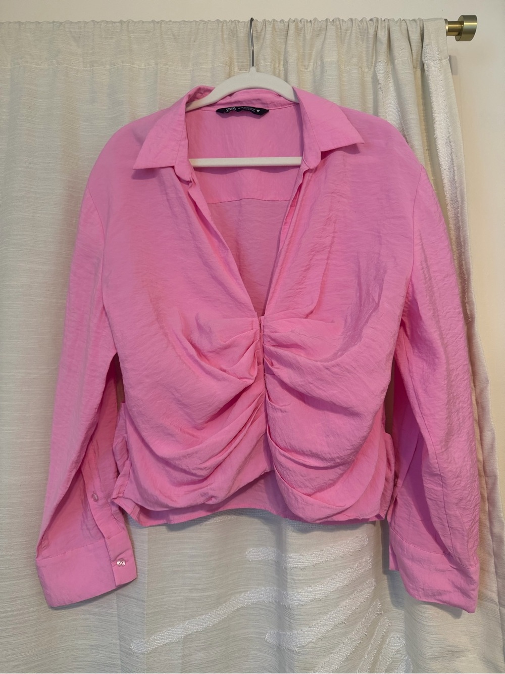 Zara Pink Ruched Top - Picture 2 of 4
